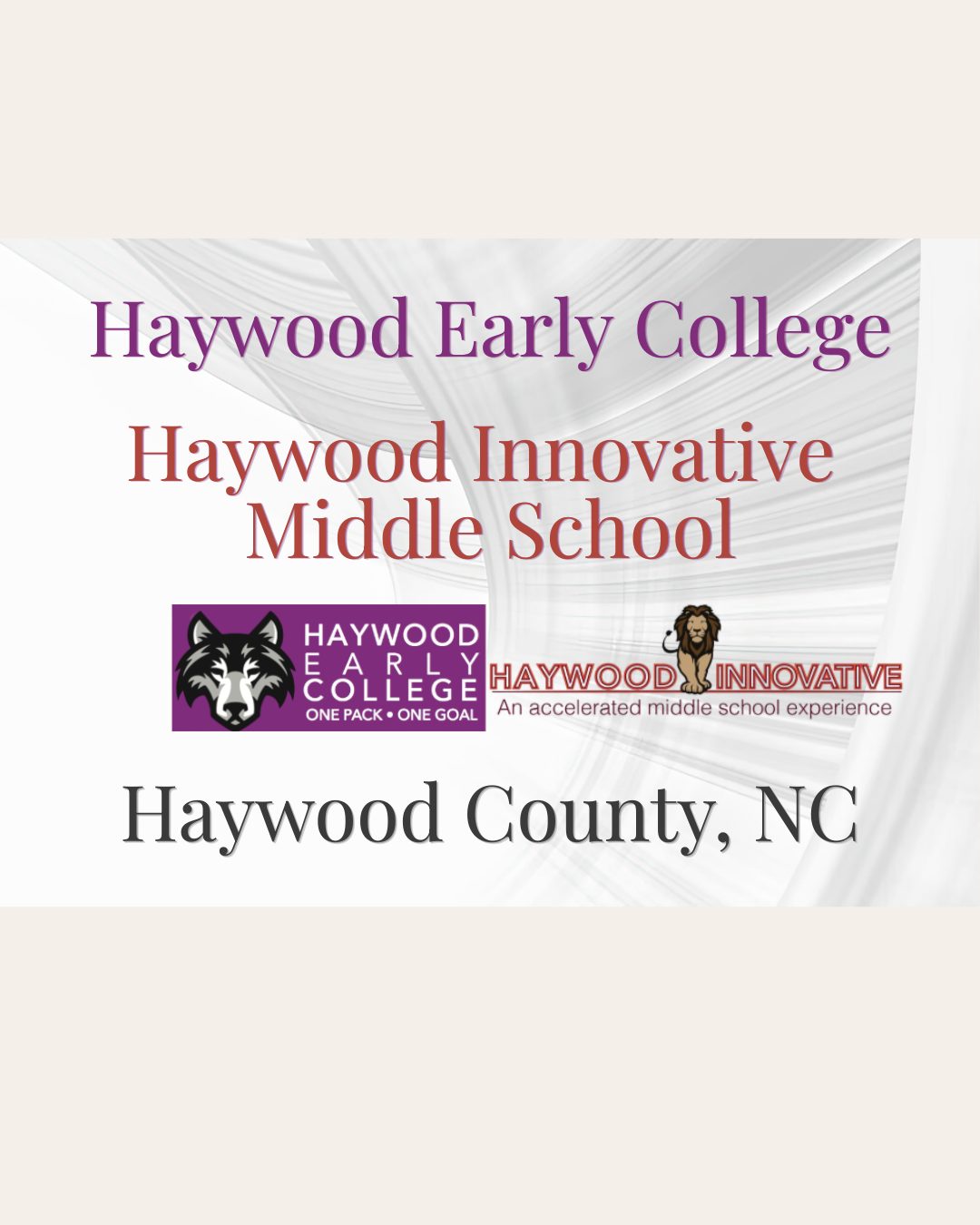 Haywood Early College NC and Haywood Innovative Middle School programs in Haywood County North Carolina